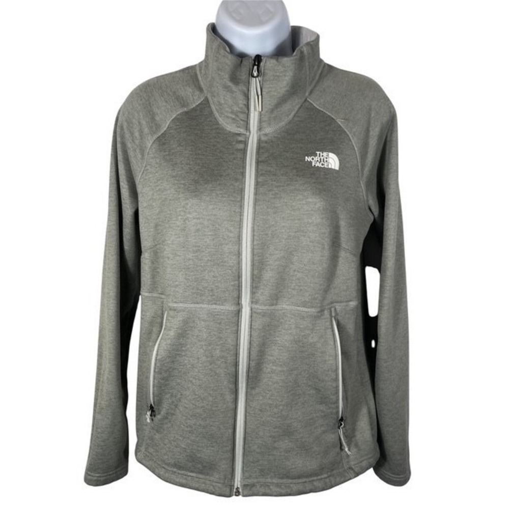 North Face Womens Sz M Canyonlands Full Zip Jacket Gray Zip Pockets Soft-1771